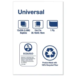 Sale N5186 1-Ply 15 in. x 17 in. Universal One-Ply Dinner Napkins - Natural (12/Carton) Paper & Dispensers