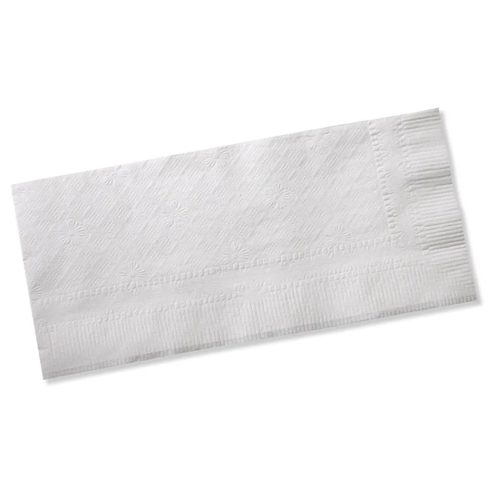 Hot N5181A 1-Ply 15 in. x 17 in. 1/8 Fold Universal Dinner Napkins - White (3000/Carton) Paper & Dispensers