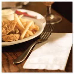Discount NP7380A 3-Ply 17 in. x 16.125 in. 1/8 in. Fold Advanced Dinner Napkin - White (1740/Carton) Paper & Dispensers