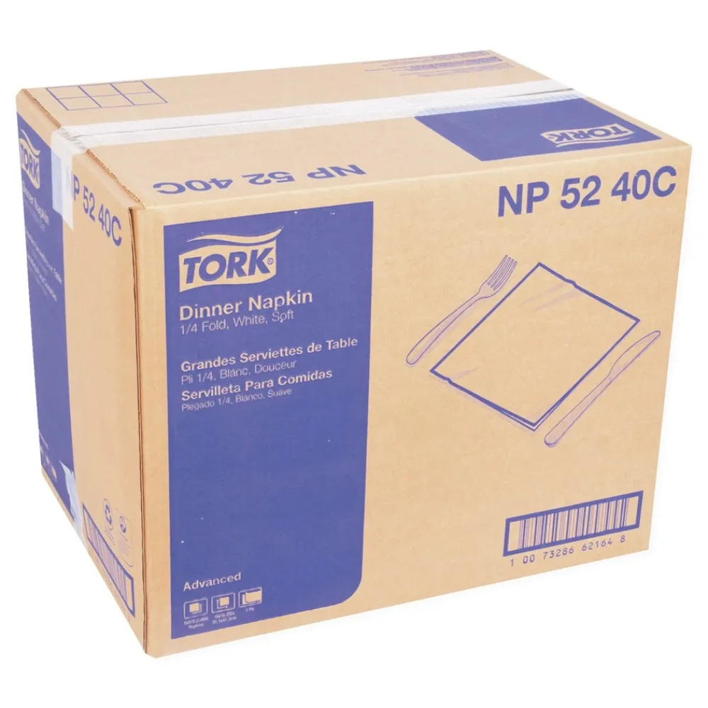 Hot NP5240C 2-Ply 15 in. x 16.25 in. Advanced Dinner Napkins - White (8/Carton) Paper & Dispensers