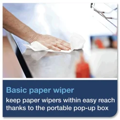 Sale 1-Ply 9 in. x 10.5 in. Basic Paper Wiper - White (24/Carton) Paper & Dispensers