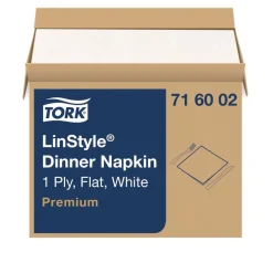 Hot 1-Ply 15 in. x 16 in. LinStyle Dinner Napkin - White (1000/Carton) Cleaning & Janitorial Supplies