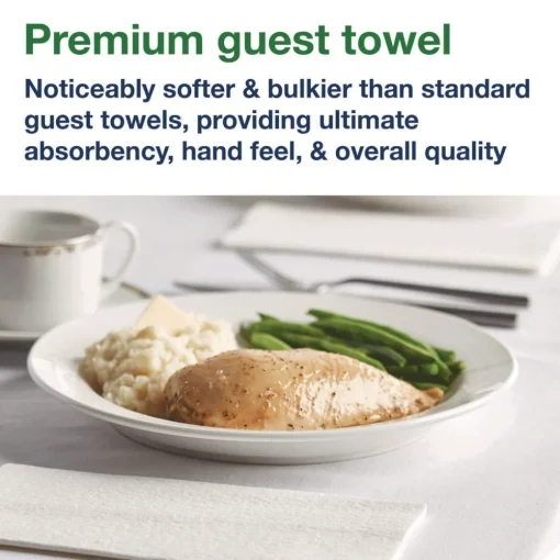 Hot 1-Ply 15 in. x 16 in. LinStyle Dinner Napkin - White (1000/Carton) Cleaning & Janitorial Supplies
