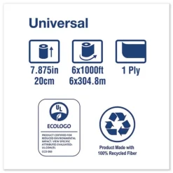 Online RB10002 Hardwound 7.88 in. x 1000 ft. Roll Towels - White (6 Rolls/Carton) Paper & Dispensers