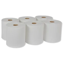 Outlet RB8002 Universal 7.88 in. x 800 ft. 1-Ply Hand Towel Roll - White (6/Carton) Paper & Dispensers