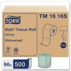Clearance TM1616S 2-Ply Septic Safe Universal Bath Tissue - White (96/Carton) Paper & Dispensers