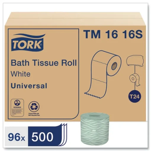 Clearance TM1616S 2-Ply Septic Safe Universal Bath Tissue - White (96/Carton) Paper & Dispensers
