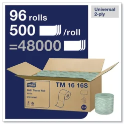 Clearance TM1616S 2-Ply Septic Safe Universal Bath Tissue - White (96/Carton) Paper & Dispensers