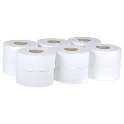 Hot Universal 3.48 in. x 1,000 ft. 2-Ply Septic Safe Jumbo Bath Tissue - White (12/Carton) Paper & Dispensers
