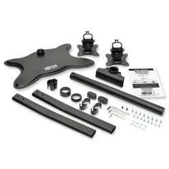 Outlet 31.69 in. x 10 in. x 18.11 in. Dual Desktop Monitor Stand for 13 in. to 27 in. Monitors - Black Desk Accessories & Office Organizers