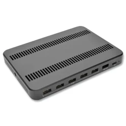 Hot 4.9 in. x 2.6 in. x 6.6 in. 7 Devices USB Charging Station with Quick Charge - Black Office Electronics & Batteries