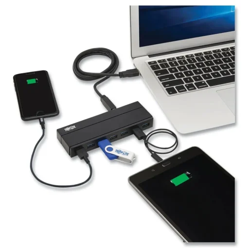 Hot 7 Ports Charging Hub 3.0 - Black Office Electronics & Batteries