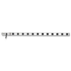 12-Outlet Vertical Power Strip with 15 ft. Cord - Silver Office Electronics & Batteries