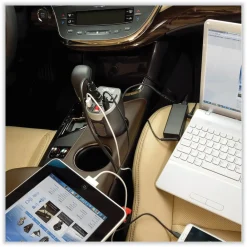 Online PowerVerter 200 W Ultra-Compact Car Inverter with Two AC Outlets/Two USB Ports Office Electronics & Batteries