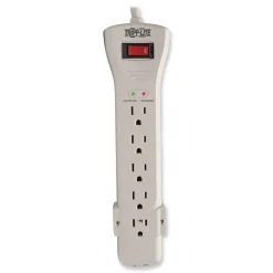 Outlet Protect It! 2520 J 7-Outlet Surge Protector with 15 ft. Cord - Light Gray Office Electronics & Batteries
