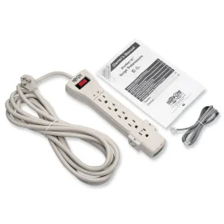 Outlet Protect It! 2520 J 7-Outlet Surge Protector with 15 ft. Cord - Light Gray Office Electronics & Batteries