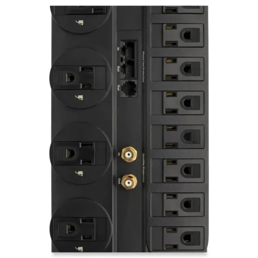 Clearance Protect It! 2880 J 12-Outlet Surge Protector with 8 ft. Cord - Black Office Electronics & Batteries