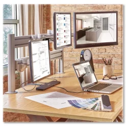 Single-Extension Monitor Mount for Slat Wall System for 32-in TVs 4.9w x 4.7d x 14.2h Silver Supports 22 lb Desk Accessories & Office Organizers