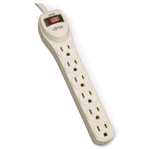 Discount Waber-by- 4 ft. Cord 6 Outlets Industrial Power Strip - Gray Cleaning & Janitorial Supplies