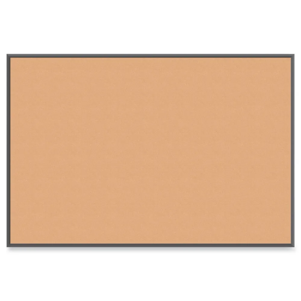 72 in. x 48 in. Cork Bulletin Board - Tan Surface/Black Aluminum Frame Cleaning & Janitorial Supplies