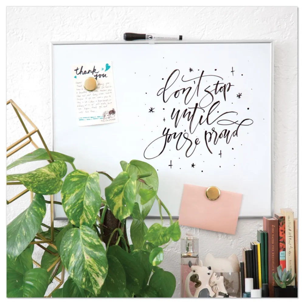 Sale 20 in. x 16 in. Magnetic Dry Erase Board - White Surface, Silver Aluminum Frame Office Presentation Supplies