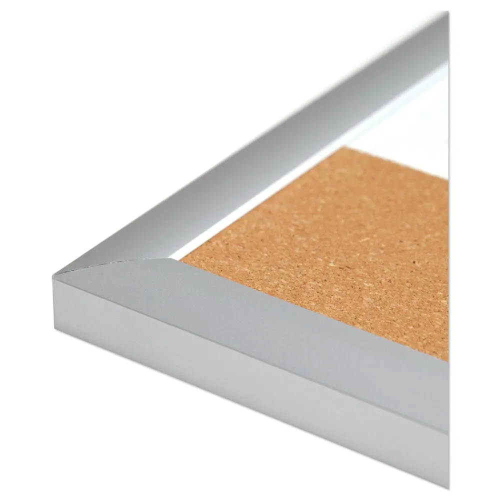 Best 23 in. x 17 in. 4N1 Magnetic Dry Erase Combo Board - Tan/White Surface, Silver Aluminum Frame Office Presentation Supplies