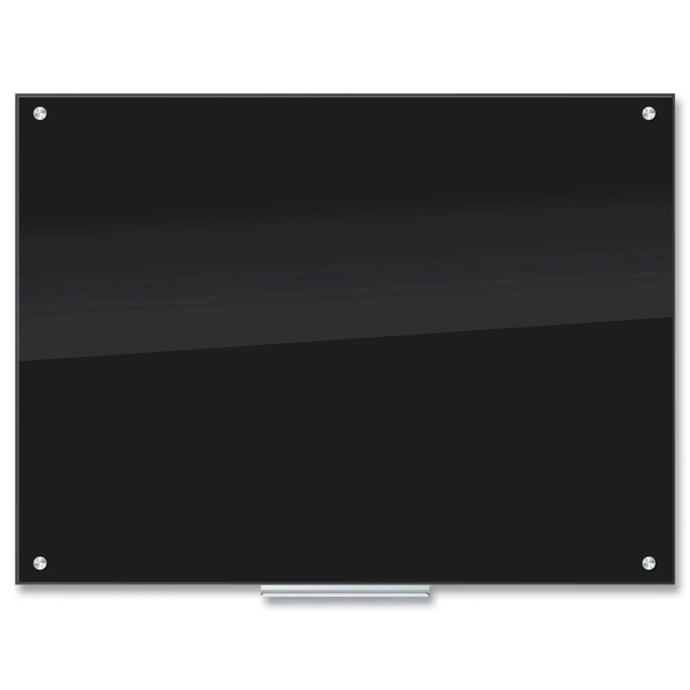 Outlet 47 x 35 Glass Dry Erase Board - Black Surface Office Presentation Supplies
