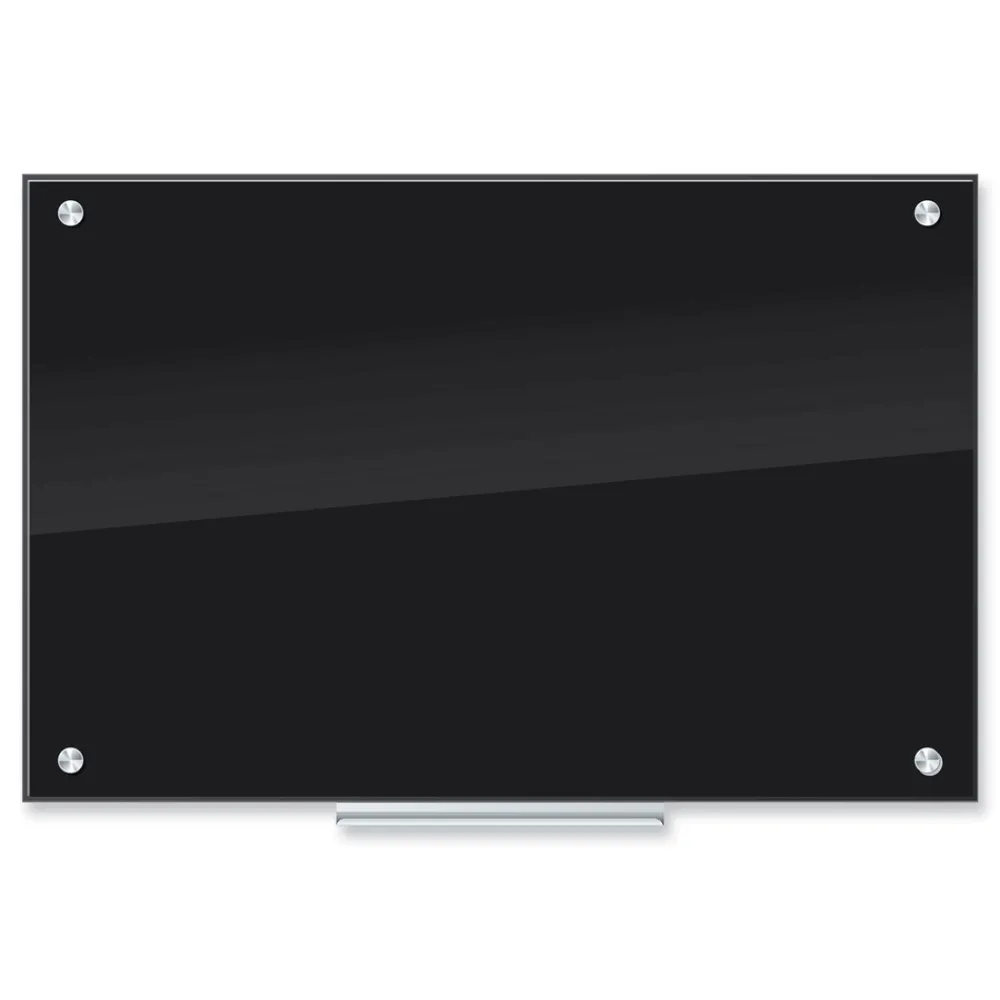 35 x 23 Glass Dry Erase Board - Black Surface Office Presentation Supplies