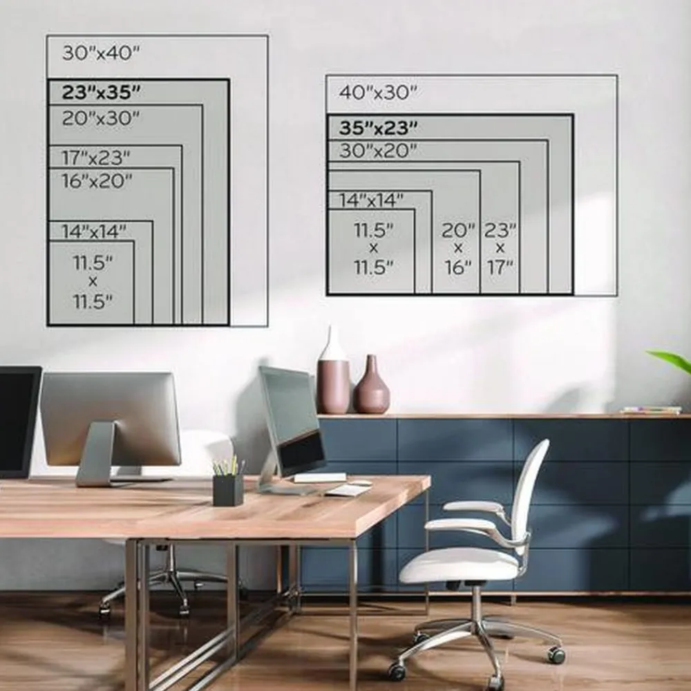 35 x 23 Glass Dry Erase Board - Black Surface Office Presentation Supplies