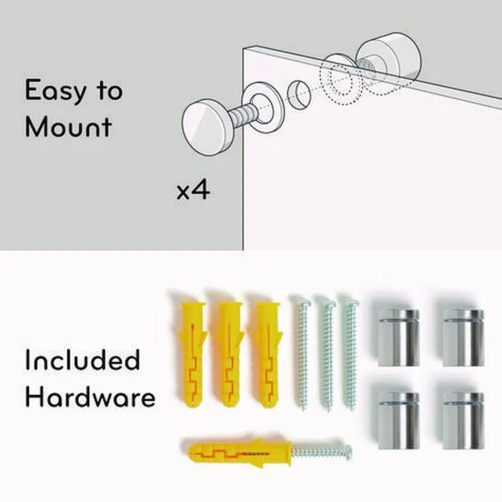 35 x 23 Glass Dry Erase Board - Black Surface Office Presentation Supplies