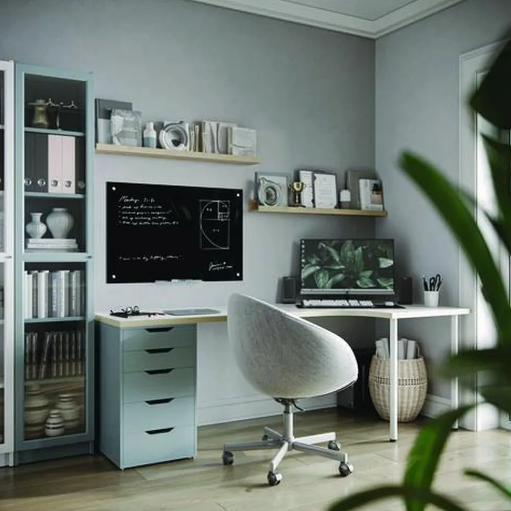 35 x 23 Glass Dry Erase Board - Black Surface Office Presentation Supplies