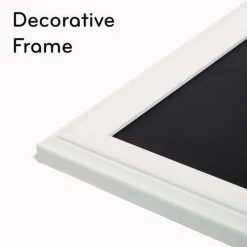 Sale 30 x 20 Magnetic Chalkboard with Decor Frame - Black Surface/White Wood Frame Office Presentation Supplies