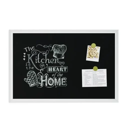 Sale 30 x 20 Magnetic Chalkboard with Decor Frame - Black Surface/White Wood Frame Office Presentation Supplies