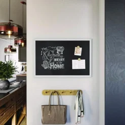 Sale 30 x 20 Magnetic Chalkboard with Decor Frame - Black Surface/White Wood Frame Office Presentation Supplies
