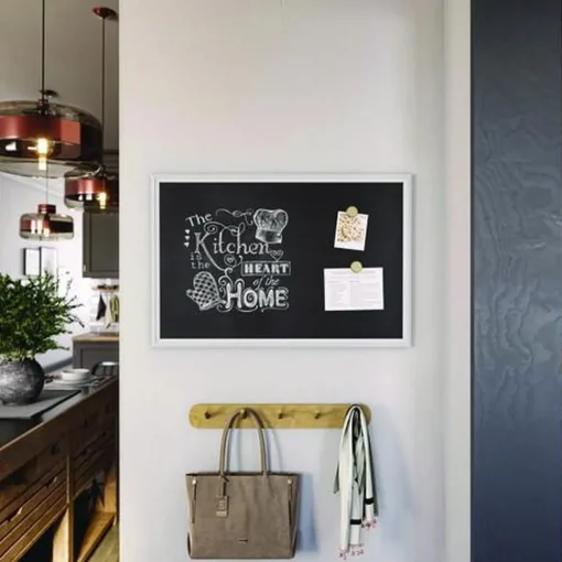 Sale 30 x 20 Magnetic Chalkboard with Decor Frame - Black Surface/White Wood Frame Office Presentation Supplies