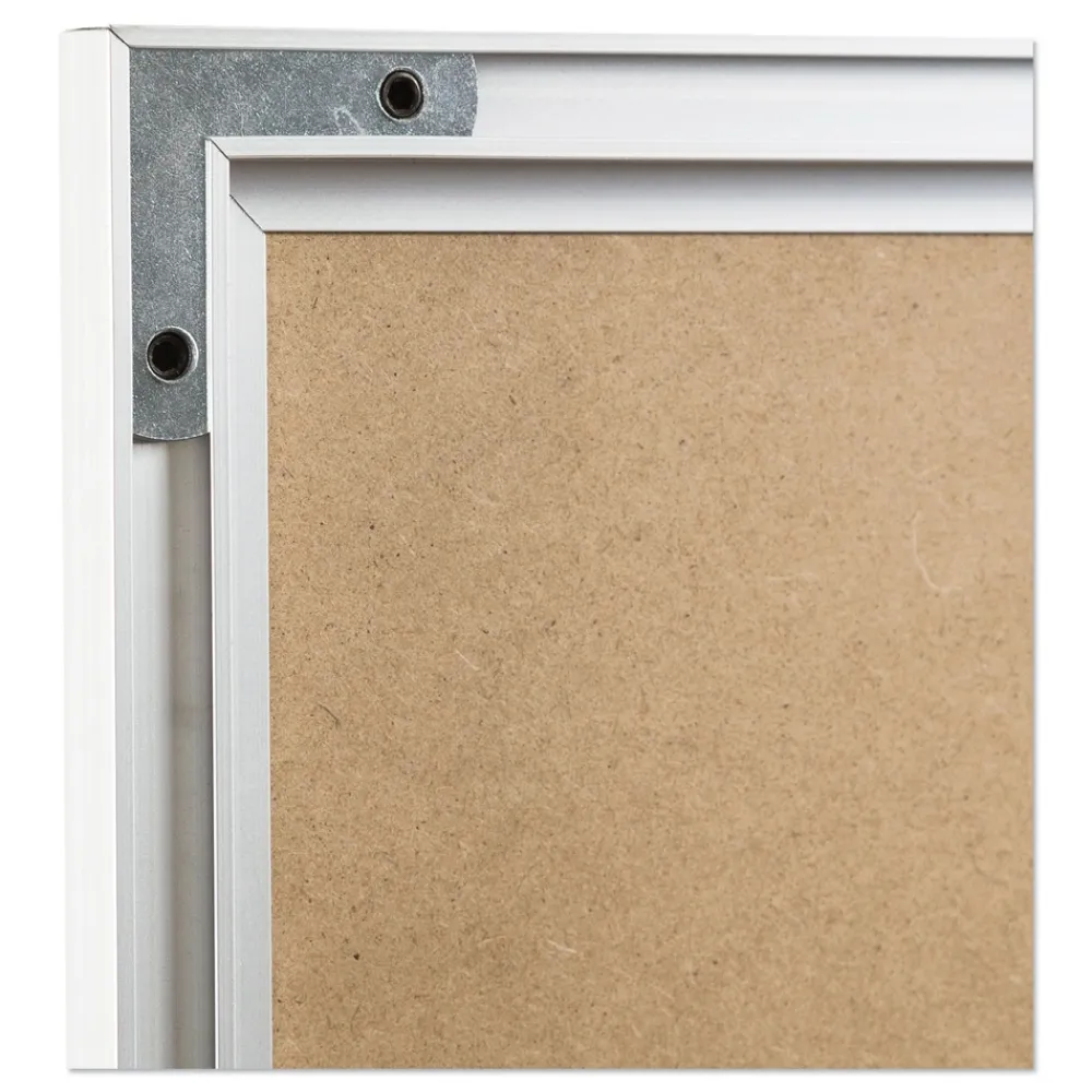 Online 4N1 35 x 23 Magnetic Dry Erase Combo Board - Tan/White Surface/Silver Aluminum Frame Office Presentation Supplies