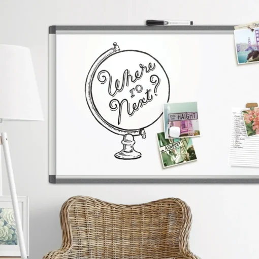 Online PINIT 35 x 23 Magnetic Dry Erase Board - White Office Presentation Supplies