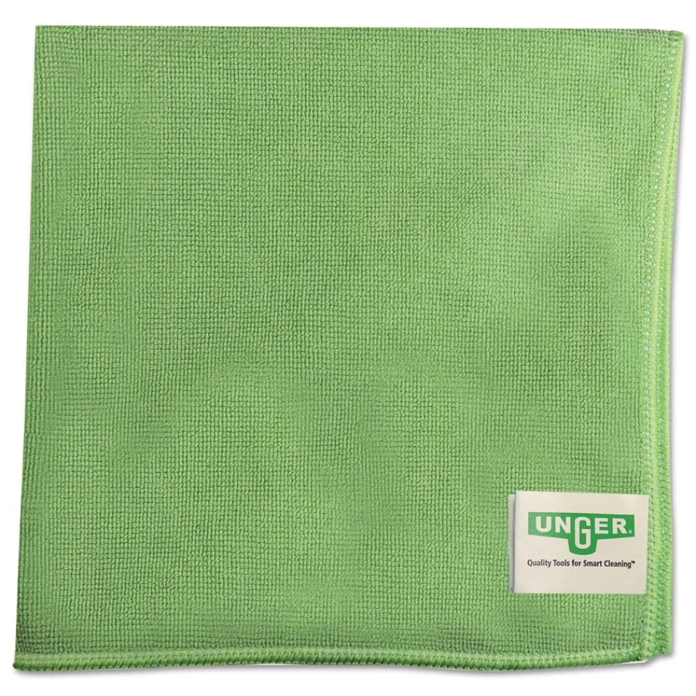 16 in. x 15 in. SmartColor Microfiber MicroWipes - Green (10/Pack) Cleaning & Janitorial Supplies