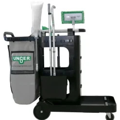 Best ZoneCleanRx 23.5 in. x 25 in. x 25 in. 3 Shelves Plastic Janitorial Carts - Black Cleaning & Janitorial Supplies