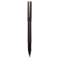 New Deluxe Extra-Fine 0.5 mm Rollerball Pen - Blue Ink/Metallic Gray/Black/Blue Barrel (1-Dozen) Pens, Pencils & Markers