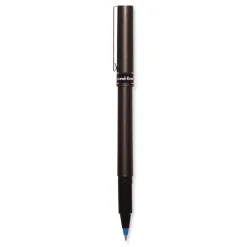 New Deluxe Extra-Fine 0.5 mm Rollerball Pen - Blue Ink/Metallic Gray/Black/Blue Barrel (1-Dozen) Pens, Pencils & Markers
