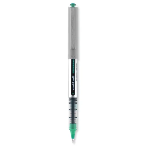 Clearance Fine 0.7 mm VISION Stick Roller Ball Pen - Green Ink, Silver/Green/Clear Barrel (1-Dozen) Pens, Pencils & Markers