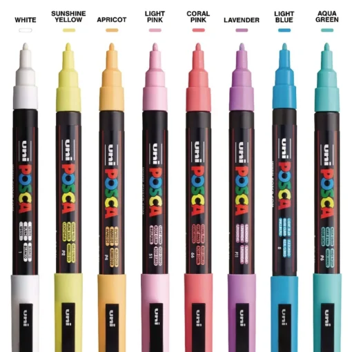 Online Fine Bullet Tip 0.9 mm/1.3 mm Water-Based Paint Markers - Assorted Colors (8/Set) Pens, Pencils & Markers