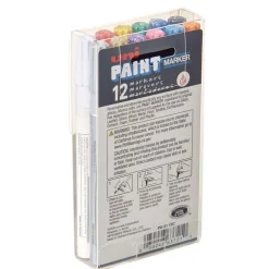 Sale Fine Bullet Tip Permanent Marker - Assorted Colors (12/Set) Pens, Pencils & Markers