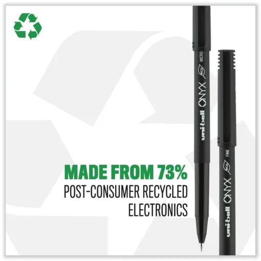 ONYX Extra-Fine 0.5 mm Roller Ball Pen - Black/Blue Barrel (1-Dozen) Pens, Pencils & Markers
