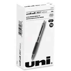 Hot Signo 207 Medium 0.7 millimeter Retractable Needle Point Gel Pen - Black Ink/Clear/Black Barrel (1-Dozen) Pens, Pencils & Markers