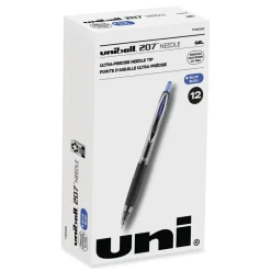 Online Signo 207 Medium 0.7 millimeter Retractable Needle Point Gel Pen - Blue Ink/Clear/Black/Blue Barrel (1-Dozen) Pens, Pencils & Markers