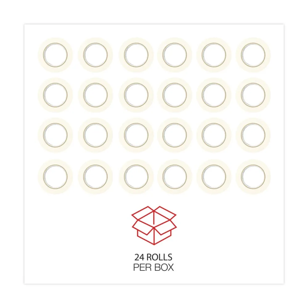 3 in. Core 48 mm x 54.8 in. General Purpose Masking Tape - Beige (24/Carton) Tapes & Adhesives