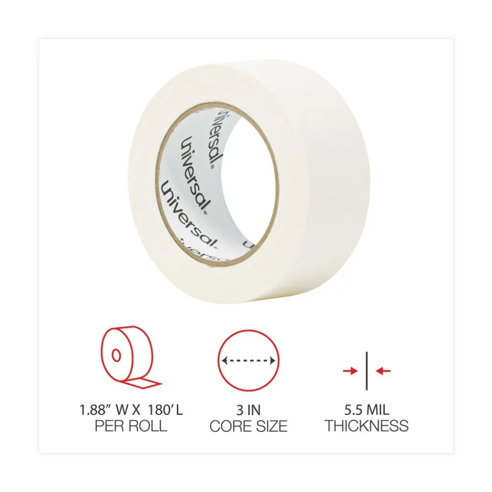 3 in. Core 48 mm x 54.8 in. General Purpose Masking Tape - Beige (24/Carton) Tapes & Adhesives