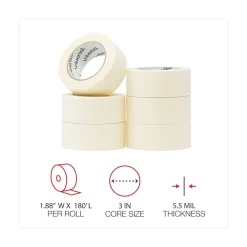 3 in. Core 48 mm x 54.8 in. General Purpose Masking Tape - Beige (24/Carton) Tapes & Adhesives